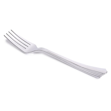 Smarty Had A Party Shiny Metallic Groove Silver Plastic Forks (600 Forks), 600PK 7955SGR-CASE